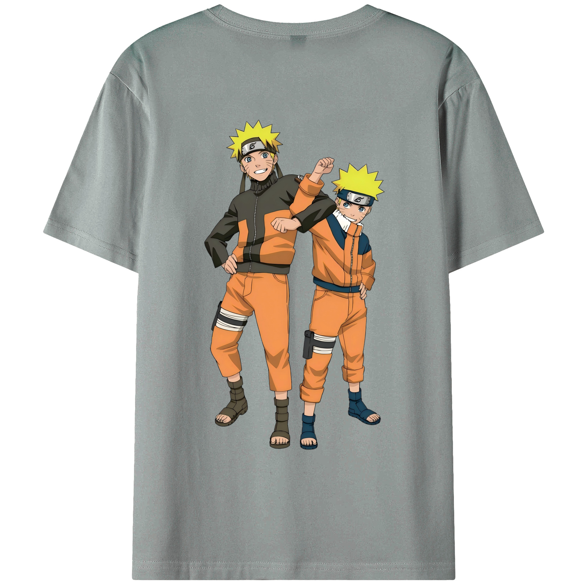 （画像用） NARUTO -ナルト- うずまき ナルト Uzumaki Naruto 綿100％ メンズ半袖Tシャツ（バックプリント） 通気性